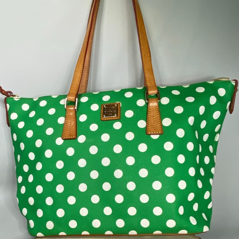 Dooney and Bourke Large Leather Polka Dot Tote